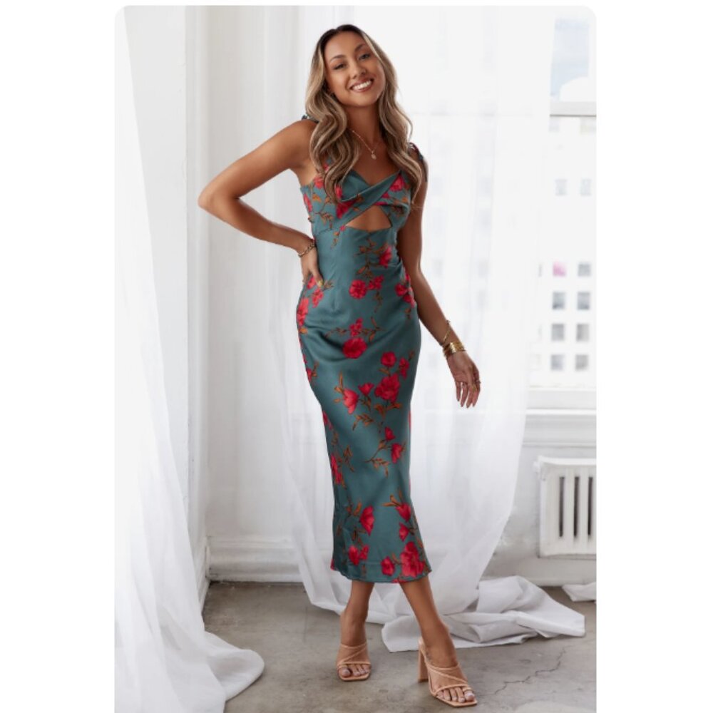 (Never Worn) HELLO MOLLY Fool Me Once Midi Dress Size XS